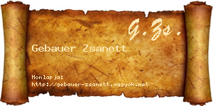 Gebauer Zsanett névjegykártya